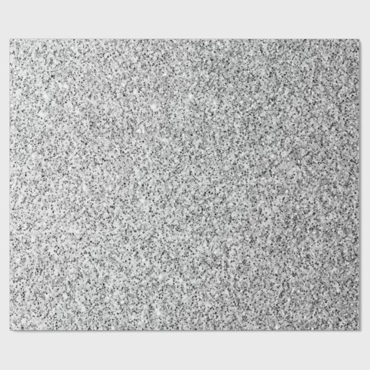 Silbergrau-Glitzer Glitzern Schwarz-weiß Geschenkpapier (Flach)