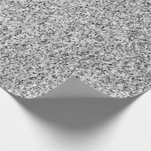 Silbergrau-Glitzer Glitzern Schwarz-weiß Geschenkpapier (Ecke)
