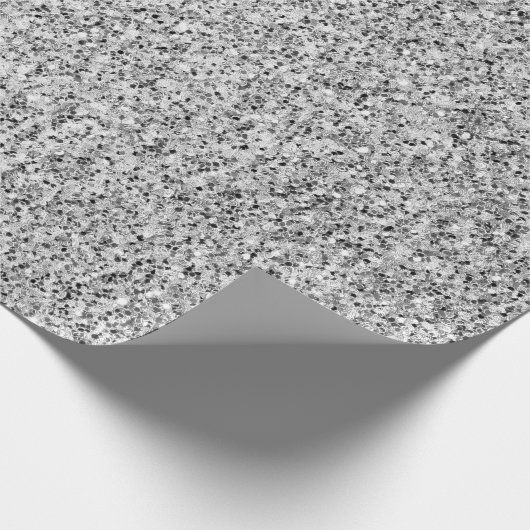 Silbergrau-Glitzer Glitzern Schwarz-weiß Geschenkpapier (Ecke)