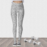 Silbergrau-Glitzer Glitzern Schwarz-weiß Leggings<br><div class="desc">Coole,  lustige,  elegante und einzigartige Print-Imitate funkelnd Leggings Geschenkidee für sie. Schöne mädchenhafte silberglänzende glänzende Glitzer Glitzern. Foto silberner Glitzern nicht wirklich Glitzer!</div>