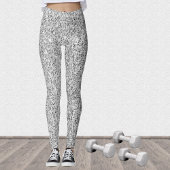 Silbergrau-Glitzer Glitzern Schwarz-weiß Leggings