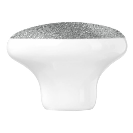 Silbergrau-irisierende Textur Keramikknauf (Seitenansicht)
