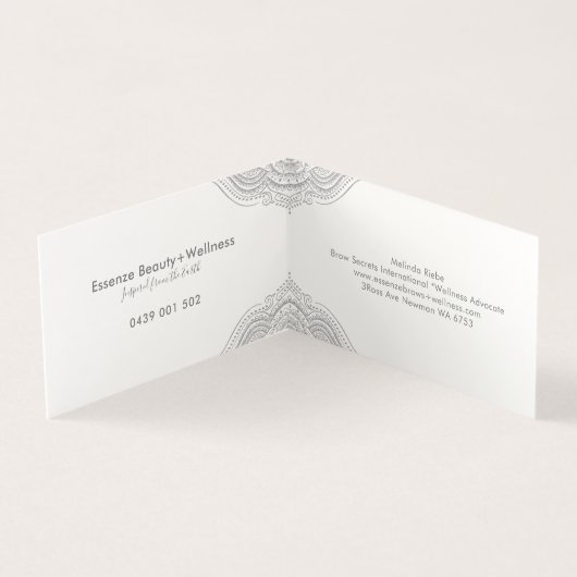 Silbergrau-Mandala Visitenkarten (Innenseite)