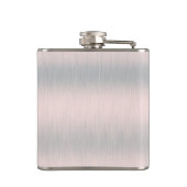 Silbergrau, metallisch gebürstetes Aluminium-Look Flachmann (Rückseite)