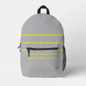 Silbergrau mit Gelb Bedruckter Rucksack (Vorderseite)