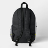 Silbergrau mit Gelb Bedruckter Rucksack (Rückseite)