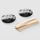 Silbergrau schwarz 30. Hochzeitstag Glitzer Fächer (Non-assembled)