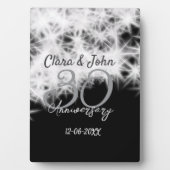 Silbergrau schwarz 30. Hochzeitstag Glitzer Fotoplatte (Vorderseite)