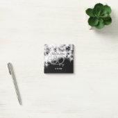 Silbergrau schwarz 30. Hochzeitstag Glitzer Post-it Klebezettel (Büro)