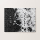 Silbergrau schwarz 30. Hochzeitstag Glitzer Puzzle (Horizontal)