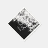 Silbergrau schwarz 30. Hochzeitstag Glitzer Serviette (Ecke)