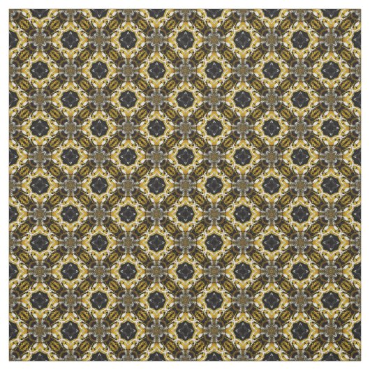 Silbergrau, schwarz, gelb runder Fliesen Muster Stoff (Muster)