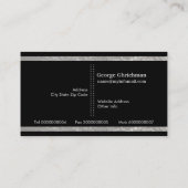 Silbergrau, schwarz, senkrechte Streifen Visitenkarte (Rückseite)