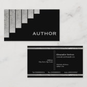 Silbergrau, schwarz, vertikale Streifen Autor Visitenkarte (Vorne/Hinten)