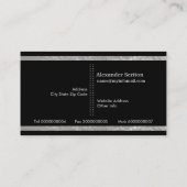 Silbergrau, schwarz, vertikale Streifen Fotograf Visitenkarte (Rückseite)