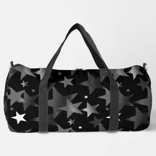 Silbergrau-Sterne-Druck Duffle Bag (Vorderseite)