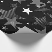 Silbergrau-Sterne-Druck Geschenkpapier (Ecke)