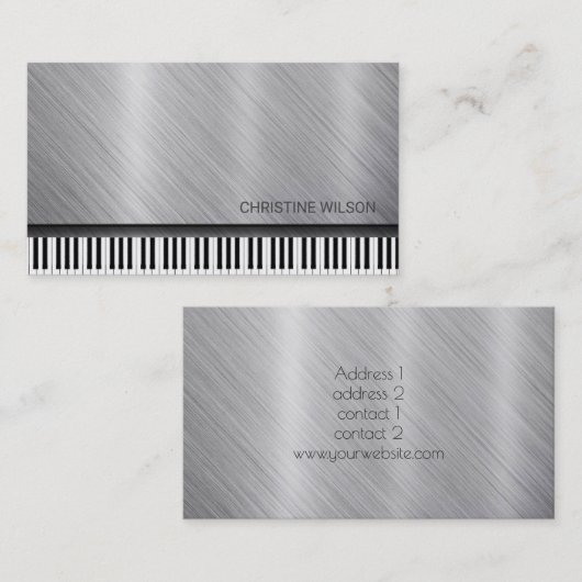 Silbergrau Visitenkarte (Vorne/Hinten)