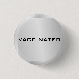 Silbergrau Vollständig geimpft Coronavirus-Pandemi Button