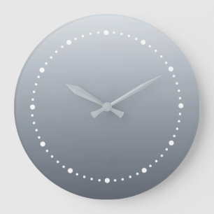 Silbergrau von tiefen zu hellen Tönen Große Wanduhr