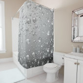 Silbergraue Abstrakte Wassertropfen Duschvorhang (Beispiel)