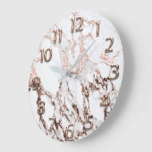 Silbergraue arabische Zahlen Weißer Kupfer Rose Gl Große Wanduhr (Winkel)