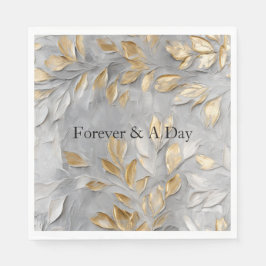 Silbergraue Blätter Serviette