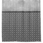 Silbergraue Blume mit Edelmetall-Muster Duschvorhang (Vorderseite)