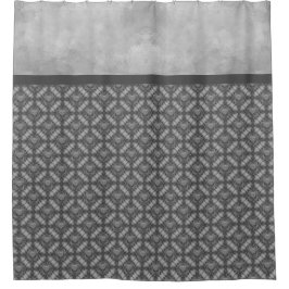 Silbergraue Blume mit Edelmetall-Muster Duschvorhang