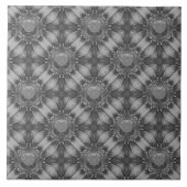 Silbergraue Blume mit Edelmetall-Muster Fliese (Vorderseite)