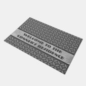 Silbergraue Blume mit Edelmetall-Muster Fußmatte (Schrägansicht)