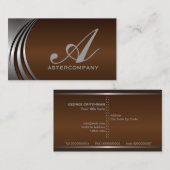 Silbergraue Chocolbraun, Monogramm Visitenkarte (Vorne/Hinten)