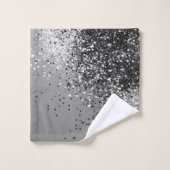 Silbergraue Dame Glitzer #1 #gliny Badhandtuch Set (Waschlappen)