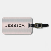 Silbergraue, gebürstete Aluminiumstruktur 2 Gepäckanhänger (Vorderseite horizontal)