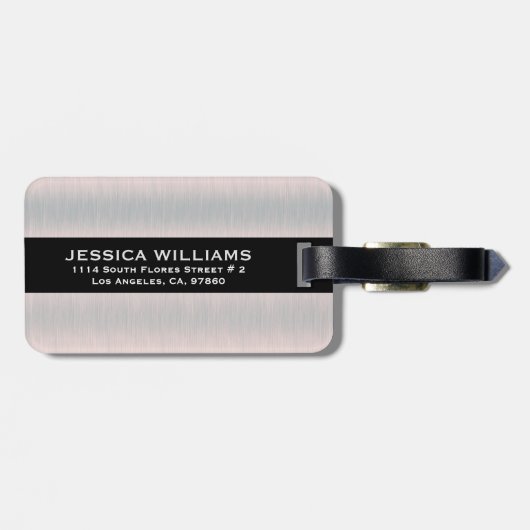 Silbergraue, gebürstete Aluminiumstruktur 2 Gepäckanhänger (Rückseite horizontal)