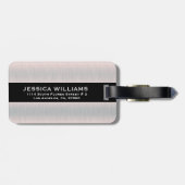 Silbergraue, gebürstete Aluminiumstruktur Gepäckanhänger (Rückseite horizontal)