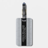 Silbergraue, gebürstete Aluminiumstruktur Gepäckanhänger (Rückseite vertikal)