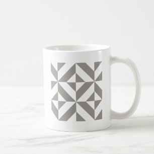 Silbergraue geometrische Art Deco Kaffeetasse