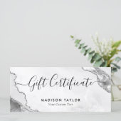 Silbergraue Glitzer-Zertifikat-Geschenkkarte (Stehend Vorderseite)