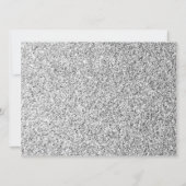Silbergraue Glitzern Sweet 16 elegante Schrift Einladung (Rückseite)