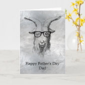 Silbergraue Hipster Ziege Karte (Gelbe Blume)