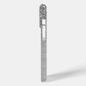 Silbergraue Imitate Glitzer und Metallgewebe Case-Mate iPhone Hülle (Rückseite / Links)