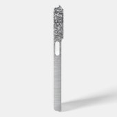 Silbergraue Imitate Glitzer und Metallgewebe Case-Mate iPhone Hülle (Rückseite / Rechts)