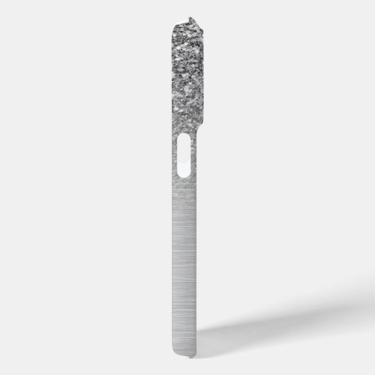 Silbergraue Imitate Glitzer und Metallgewebe Case-Mate iPhone Hülle (Rückseite / Rechts)