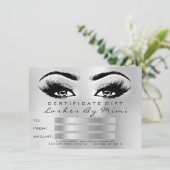 Silbergraue Lashes Makeup Artist Certificate Gift (Stehend Vorderseite)
