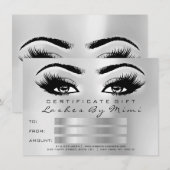 Silbergraue Lashes Makeup Artist Certificate Gift (Vorne/Hinten)
