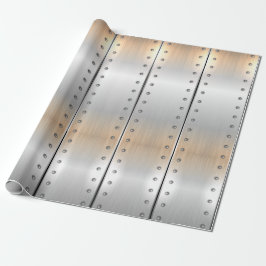 Silbergraue metallische Streifen Geschenkpapier