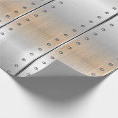 Silbergraue metallische Streifen Geschenkpapier (Ecke)