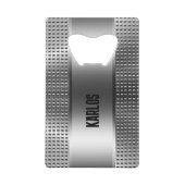 Silbergraue Metallstruktur Geldbeutel Flaschenöffner (Rückseite)