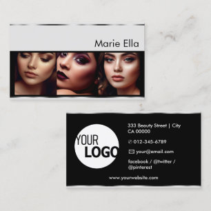 Silbergraue Produktkennzeichnungen mit Logo-Fotos  Visitenkarte